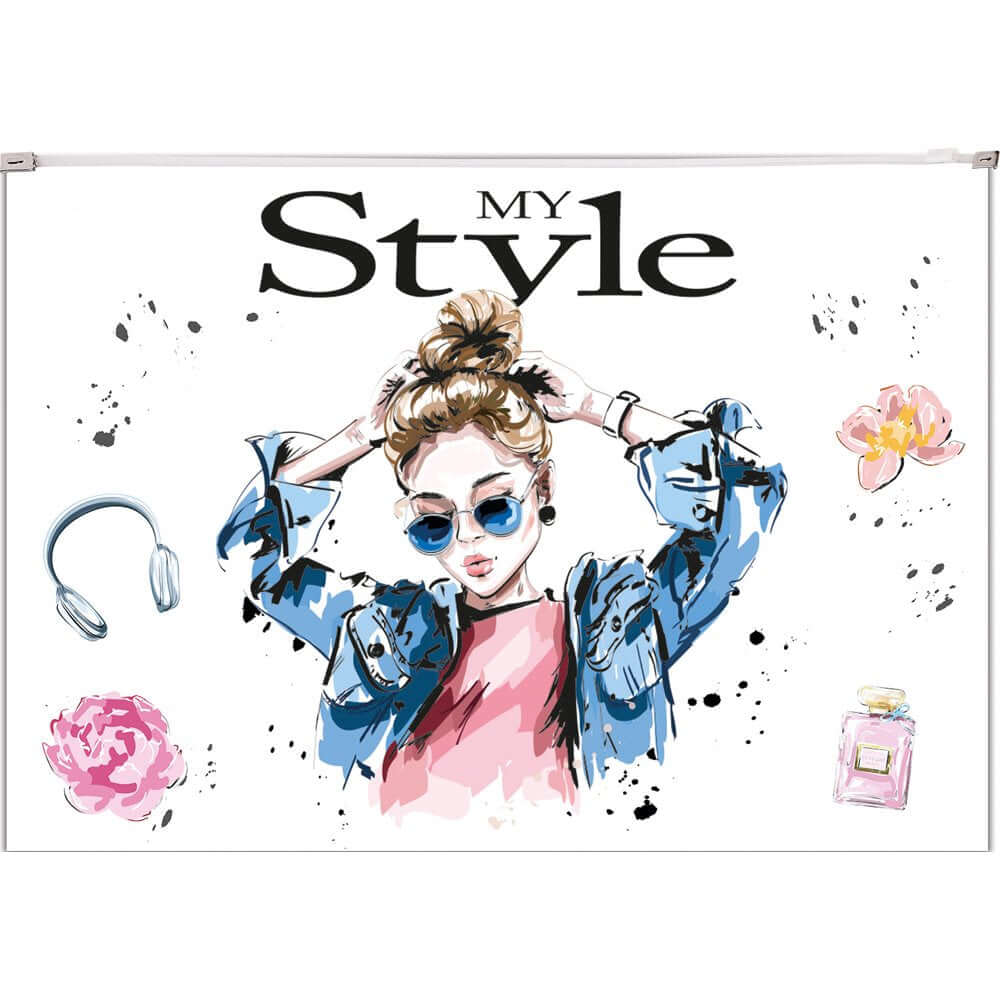 Mapa plastic inchidere cu fermoar, A4, design Style Mapa plastic inchidere cu fermoar, A4, design Style